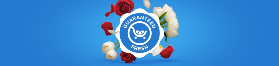 If our floral isn't 100% fresh, you'll get a 100% refund. Guaranteed.