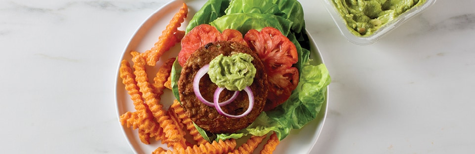 dinner plate of veggie burger