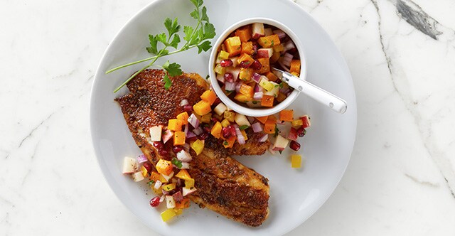 Blackened Tilapia with Butternut Squash Salsa