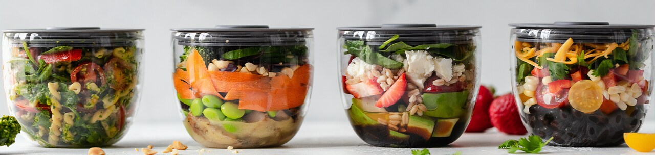 Jars of fruits and vegetables