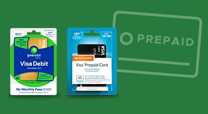 Example of prepaid card offerings at Pick ‘n Save including but not limited to Visa debit and Visa Prepaid cards.